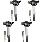 BDFHYK Ignition Coil UF596 and Spark Plug 93501 for Toyota Corolla 09-17 | for Toyota Prius 10-15 Matrix Prius V Lexus CT200h Scion xD iM l4 1.8L Toyota Oem Coil Pack Set of 4 Coil for UF619