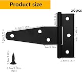 XiangJunly 6 Pcs 3 Inch Heavy Duty Black T Hinges for Gates Fences Barn Shed view 2