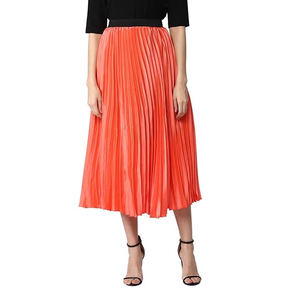 Coral pleated skirt Clearance