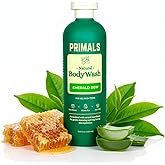 PRIMALS Natural Body Wash - Aloe Vera, Raw Honey, Green Tea - Natural Ingredients - Zero Artificial Fragrances, Sulfates, Parabens, or Dyes - 13.5 Fl Oz