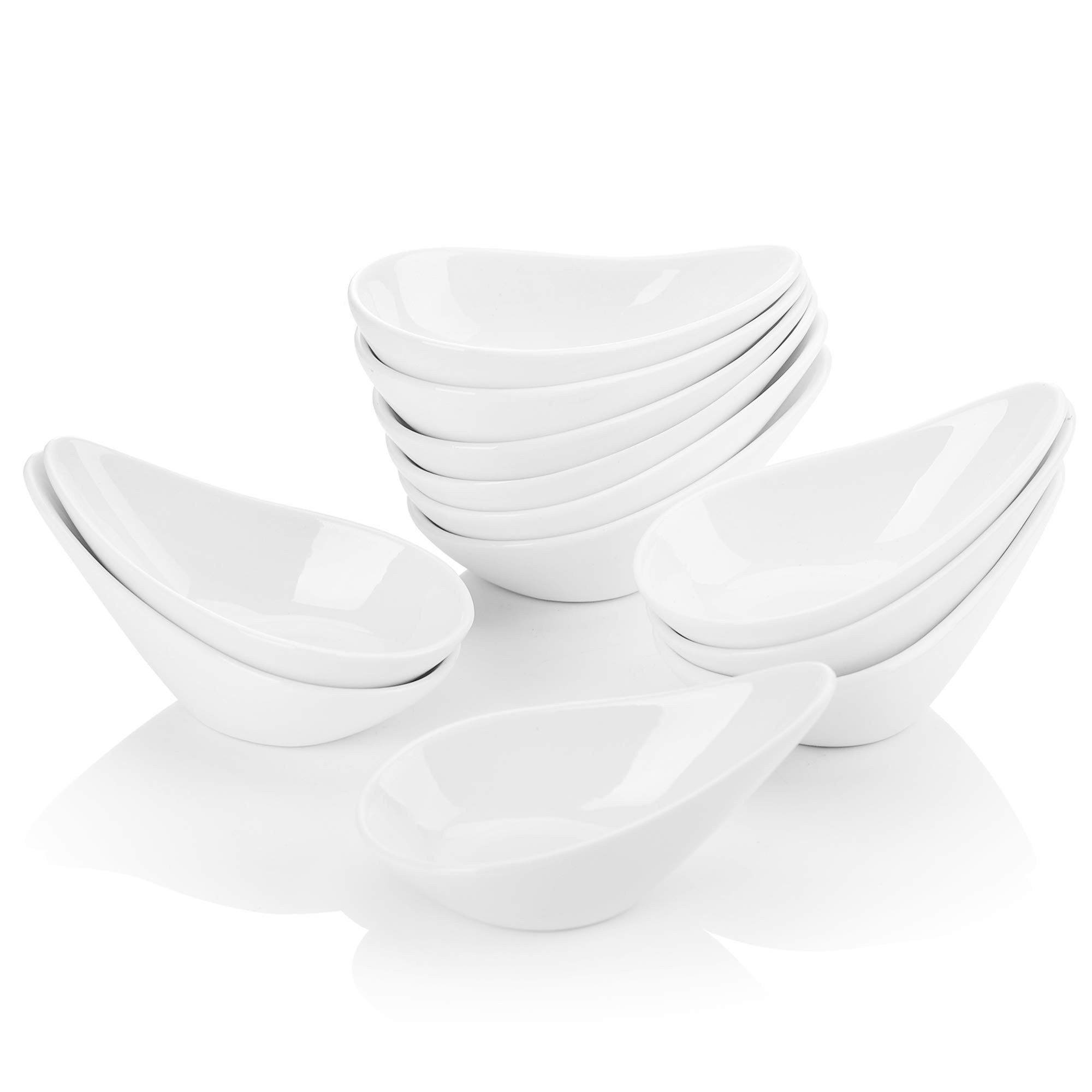 MALACASA Ramekins Set of 12, 75ML Ramekins for Creme Brulee Porcelain Souffle Dishes Ramekins for Baking,Dipping Sauce Dish,Mini Casserole Dish Set,Oven Safe,Ivory White