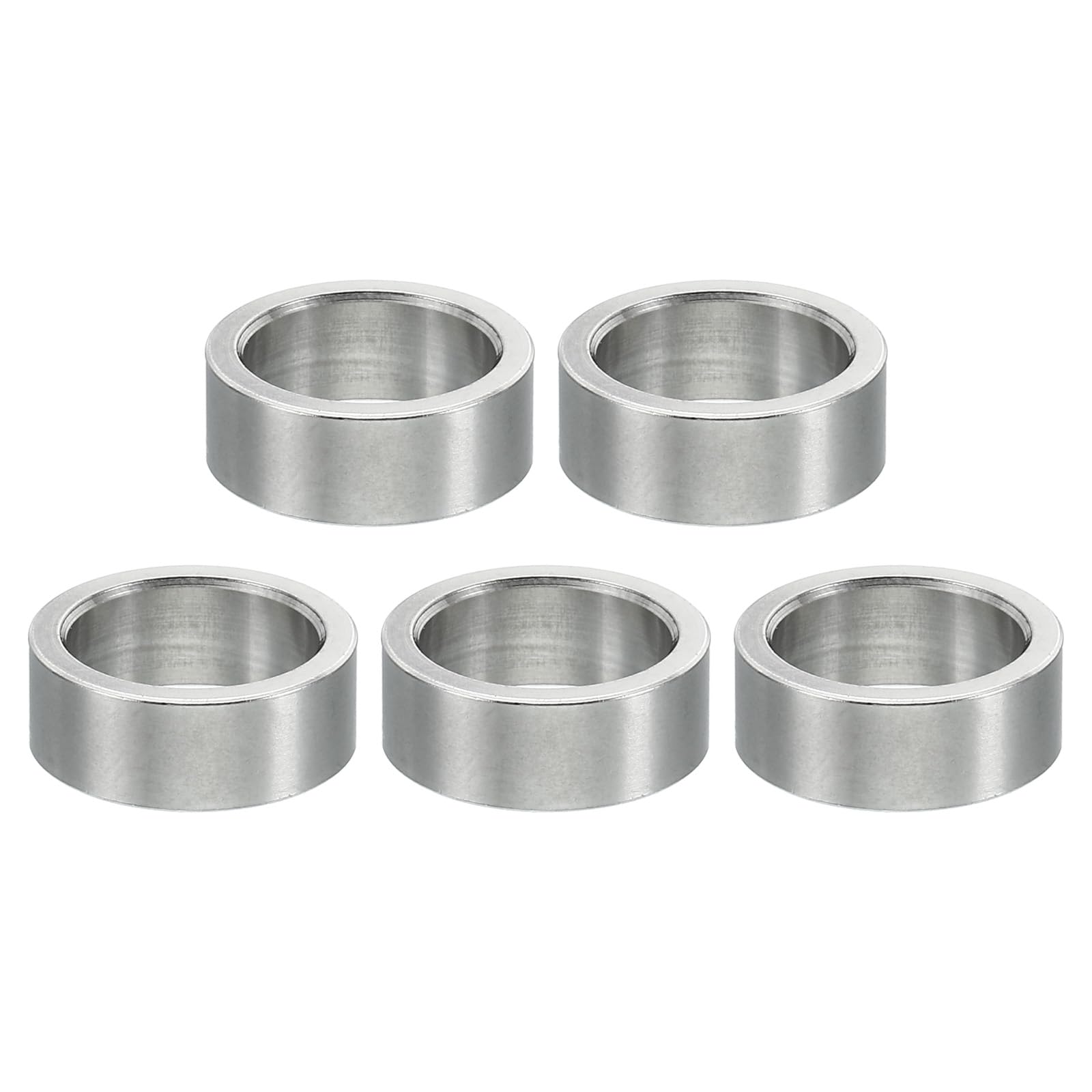 PATIKIL M12 Stainless Steel Spacers, 5 Pcs Metal Spacer Stainless Steel 12.2mm ID x 16mm OD x 6mm L Spacers Screw Standoff for 1/2" or M12 Screw