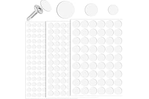 Lekgavd 290PCS Self-Adhesive Screw Hole Sticker, White PVC Screw Cover Caps, 12/15/21 mm Dustproof Round Self Tapping Furniture Screws Covers Stickers for Cabinet, Drawers, Desks