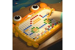 OCEANWINGS Magnetic Drawing Board for Kids 3+Years, Large Magnetic Toys Doodle Board with Magnetic Beads and Pen Drawing Board (Orange)