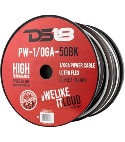 Amazon.com: DS18 PW-8GA-250BK 250-Feet True 8-Gauge Ultra Flex