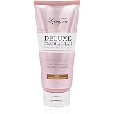 Loving Tan Deluxe Gradual Tan Lotion, Dark- Natural Looking Self Tanner, Professional Strength Sunless Tanner, 7+ Self Tanning Applications per Bottle- Cruelty Free, Naturally Derived DHA- 5.07 Fl Oz
