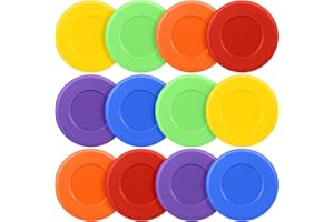 RoundFunny Assorted Ice Hockey Pucks Diameter 3" Thickness 1" Lightweight Hard Hollow Plastic Pucks for Practicing and Classic Training Street Hockey Puck Balls for Indoor