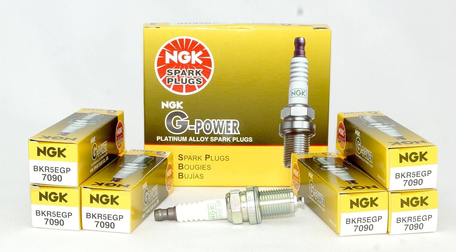 NGK 7090 G-Power Platinum Spark Plugs BKR5EGP - 6