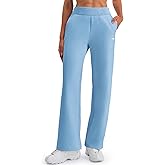 K-Swiss Womens Wide Leg Sweatpants - High Waisted Pants with Pockets for Casual Lounge Travel 30"