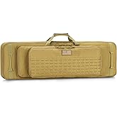 CVLIFE 36" 42" 46'' Soft Rifle Case Triple Layered Double Rifle Bag, Oversized Long Gun Bag with Lockable Zipper and Backpack Strap, Rifle Backpack Gun Case for Outdoor Hunting Shooting Range