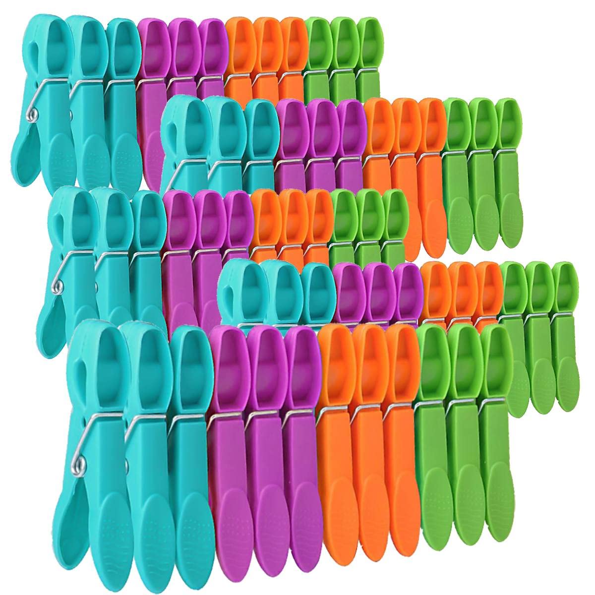 lohey 60 Pack Clothes Pegs for Washing Line, Non Slip Washing Pegs Strong with Durable Spring, 4 Colors Plastic Laundry Pegs for Home Garden Indoor & Outdoor