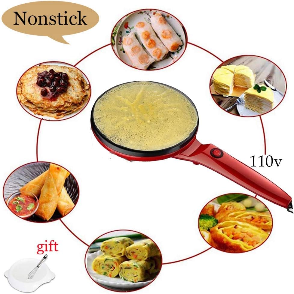2020 Portable Electric Crepe Maker, 110V Electric Griddle Non-stick Easy-cleaning Crepe Pan, Automatic Temperature Control for Crepes, Blintzes, Pancakes, Bacon, Tortilla