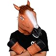 Voyiparty Horse Mask Creepy Brown Horse Head Rubber Latex Animal Halloween Costume Party Mask for Adults