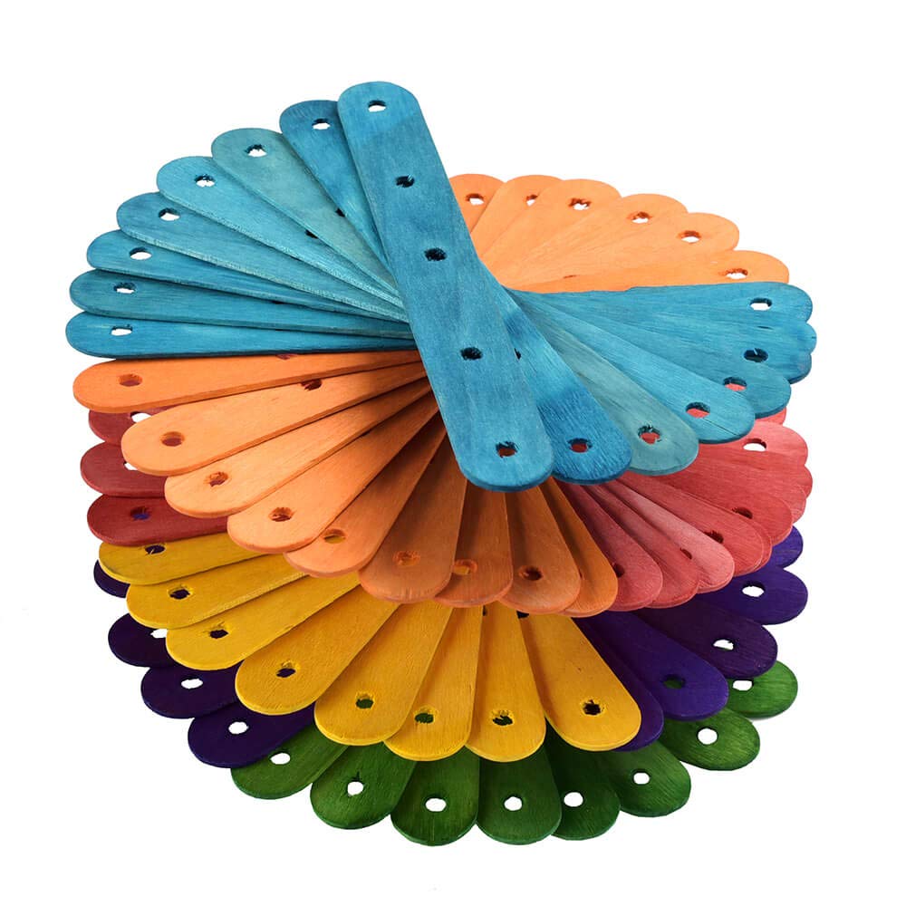 Coloured Wood Ice Lolly Sticks - Parrot Toy Parts - 50 Pack โ image 1