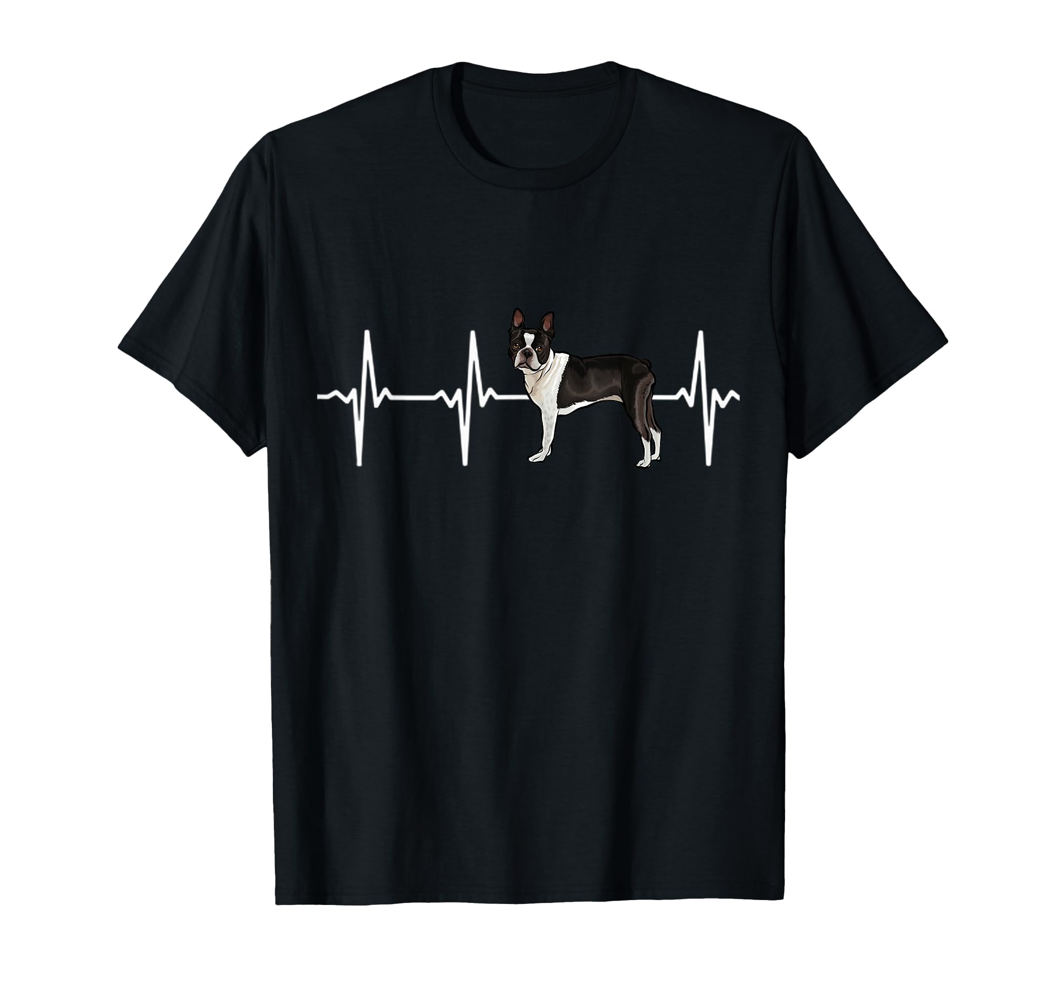 Boston Terrier Heartbeat Love My Dog T-Shirt
