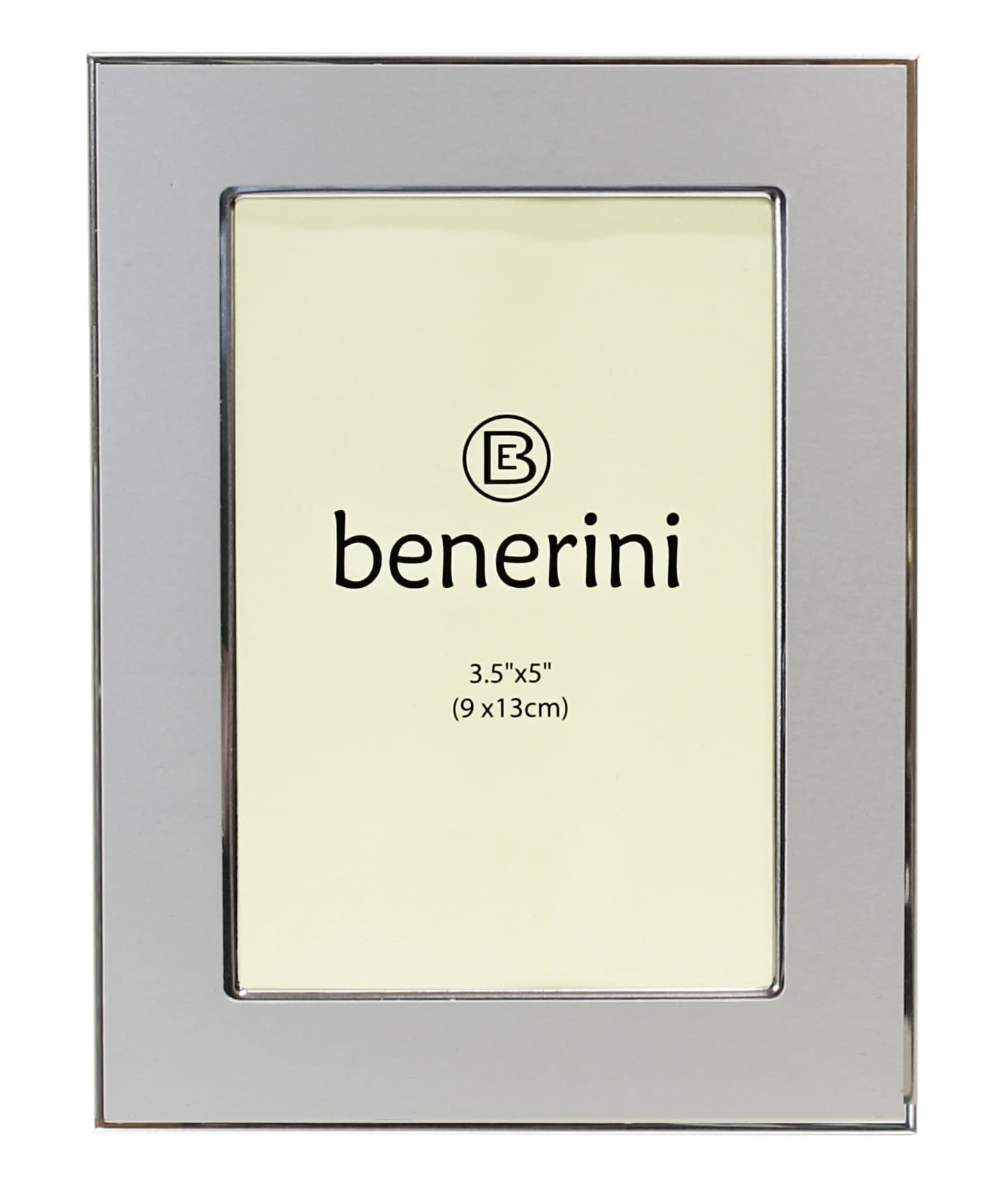 Photo Size 3.5 x 5 Inches (9 x 13cm) - Brushed Satin Silver Colour & Shiny Aluminium Photo Picture Frame - Landscape or Portrait.