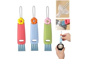 BULL TALE 3in1Cup Lid Cleaning Brush,Portable Cup Lid Gap Cleaning Brush and Multifunctional Cup Water Bottle Cleaning Brush Suitable for Various Cups and Bottles of Home Kitchen Cleaning Tools3P (Mixed Colors)