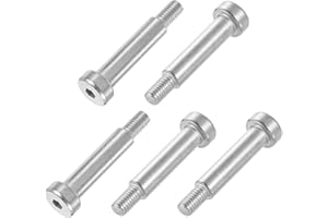 uxcell 6Pcs 304 Stainless Steel Hex Socket Shoulder Bolt M6 8mm x 30mm Shoulder Dia 11.25mm Thread Length Silver for Textile 
