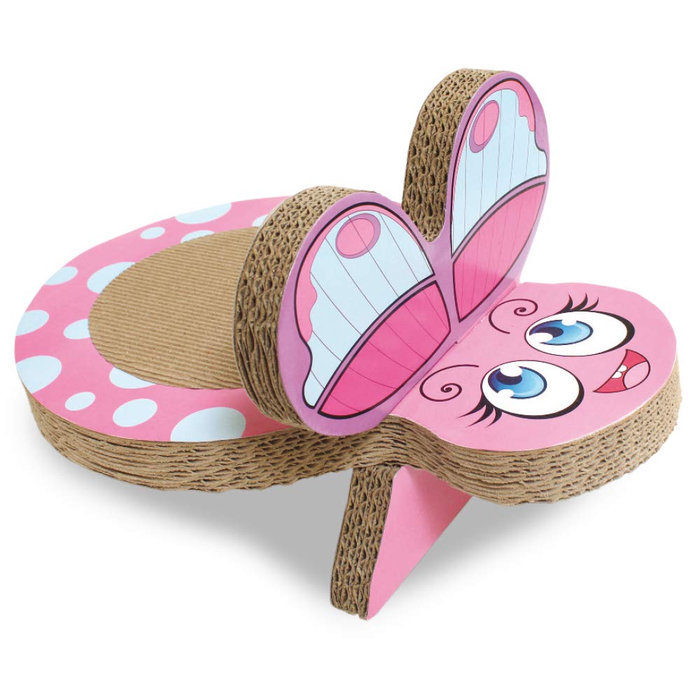 croci Butterfly Dora Cardboard Cat Scratcher, 25 x 38 x 20 cm