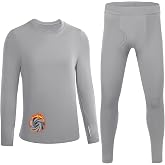 Poekuao Boys Thermal Underwear Set, Kids Thermals Top and Bottom Set, Soft Fleece Lined Long Johns Base Layer for Skiing