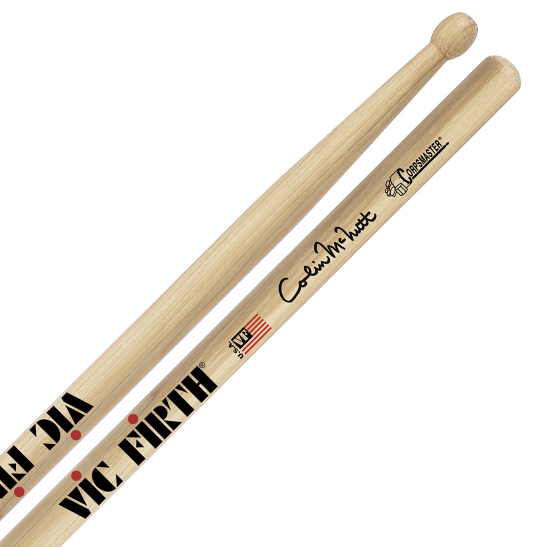 Vic FIrth - Corpsmaster® Signature Series Snare Drumsticks - Colin McNutt - Wood Tip