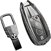SLAKNOK for Mercedes Benz Key Fob Cover with Keychain,Zinc Alloy Protection Key Case Compatible with 2019-2021 A-Class C-Class G-Class 2017-2022 E-Class 2018-2021 S-Class Key shell Accessories