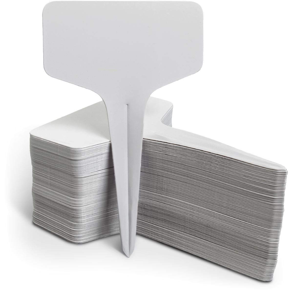 iGadgitz Home U6976 Waterproof Plant Labels Durable Garden Labels Plastic Plant Markers - White - T-Type - 100 Pieces