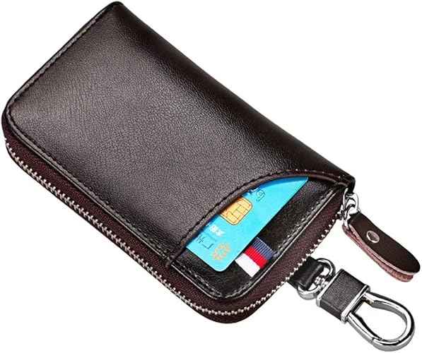 Amazon Bfeng メンズ 革の 車の キーチェーン財布 リールキーホルダー キャラクター キーケース コーヒー キーケース