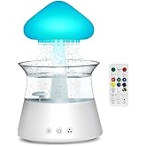 Rain Cloud Mushroom Humidifier Lamp – Soothing Waterfall Night Light with Rain Sounds, Sleep Aid & Relaxation Desk Lamp, Idea