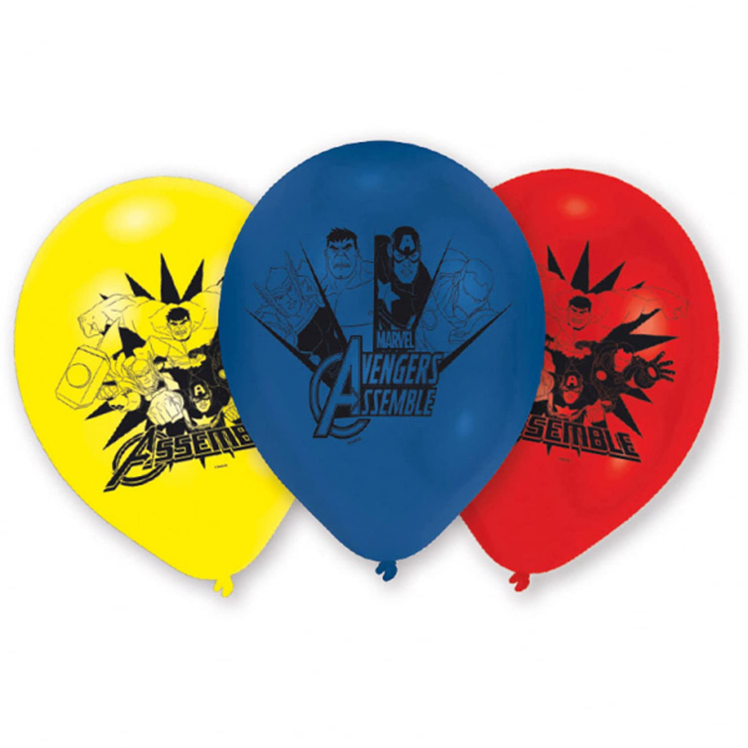 amscan Avengers Balloons 23 cm 6 pieces Yellow/Blue/Red