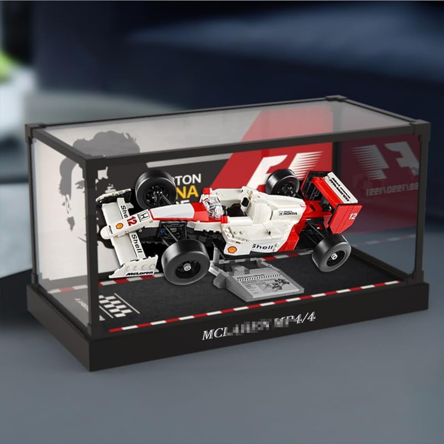 Photo 1 of Northlovf 3MM Display Case for Lego 10330 McLaren MP4/4 & Ayrton Senna Building Set,Dustproof Clear Display Case Compatible with Lego 10330(Not Include The Model) (Alloy Frame + Painted)