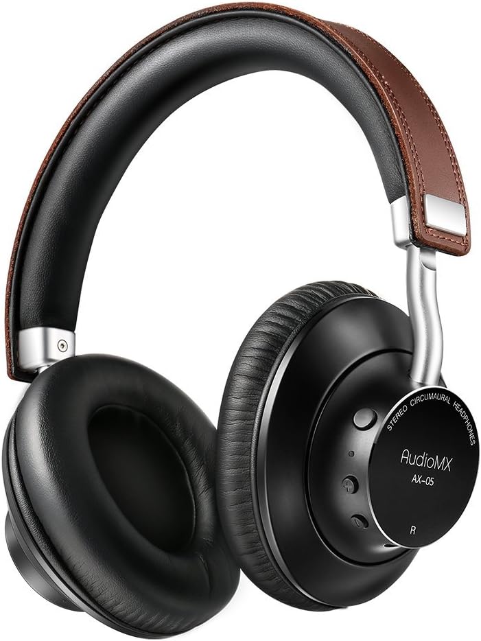 AudioMX Wireless/Wired aptX Headphones, V4.1 Bluetooth Stereo Over-Ear Headsets with Built-in HD Microphone for Cell Phones and PC