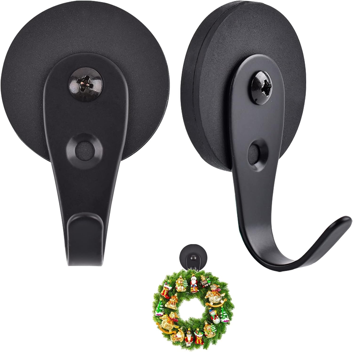 Wreath Hangers - 2 Pack Magnetic Wreath Hanger, Wreath Hanger for Front Door Magnetic Door Hooks Christmas Wreath Hook Wreath Holder for Metal Door