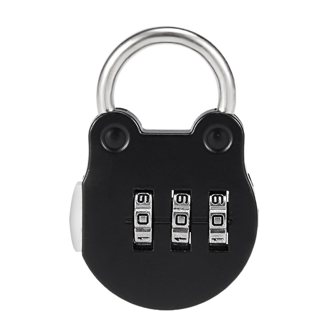 Sourcingmap 3 Digit Combination Padlock, 3.5mm Shackle, Zinc Alloy Code Padlock in Black