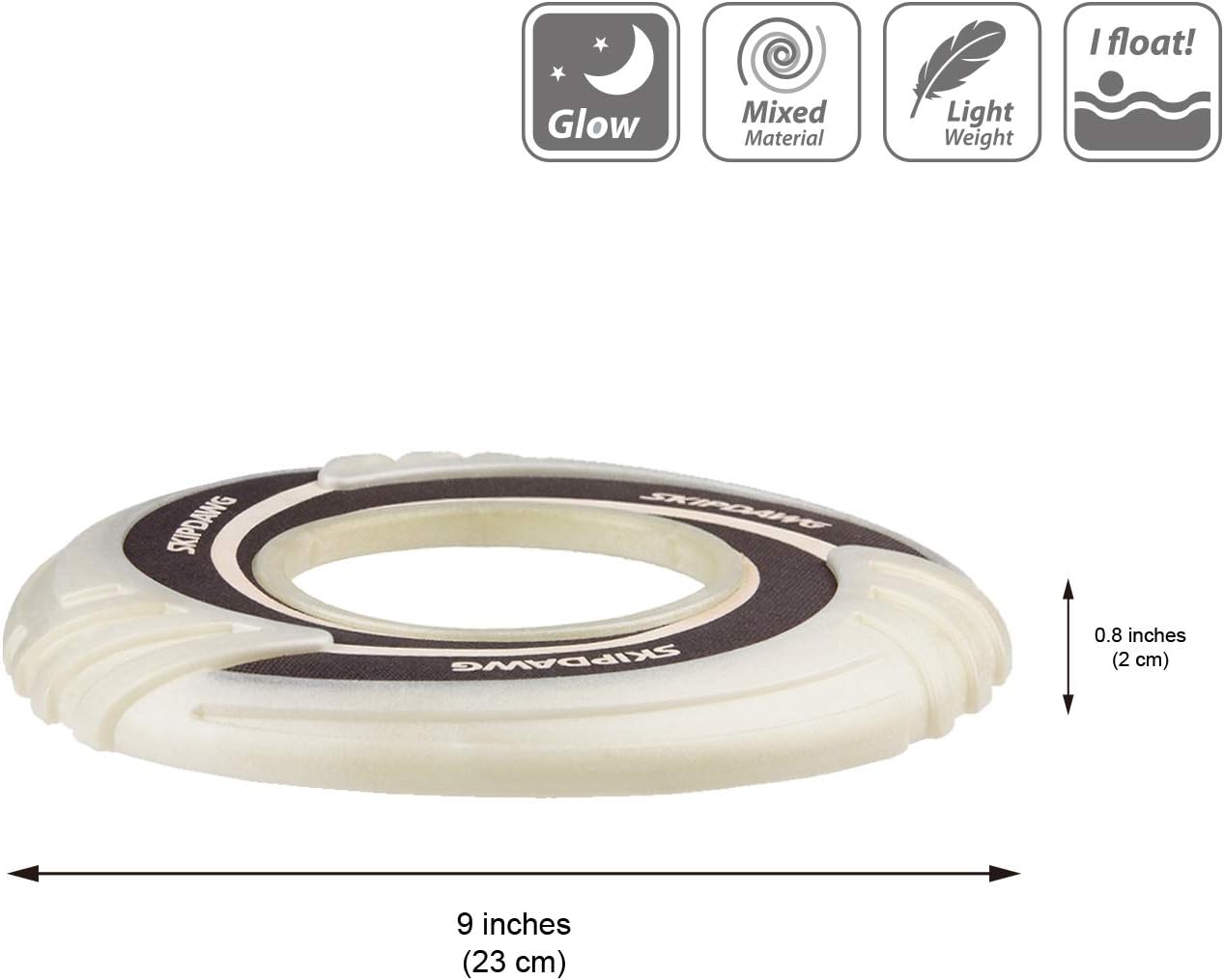 SKIPDAWG Dog Glow Disc Toy, Flying Disc Dog Toy Light Weight TPR/Nylon Fabric Non-Toxic Material - Image 3