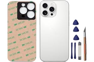 Mingxiong 14 Pro Max Back Glass Replacement for iPhone 14 Pro Max Rear Back Glass Panel Replacement with Pre-Installed Adhesive + Reparing Toolkit (Silver)