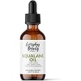 Squalane Oil - 100% Pure & Natural Plant Derived Facial Oil 2.02 Fl Oz Glass Bottle & Dropper - Cold Pressed and Unrefined Premium Grade Multipurpose Moisturizing Oil For Skin and Hair