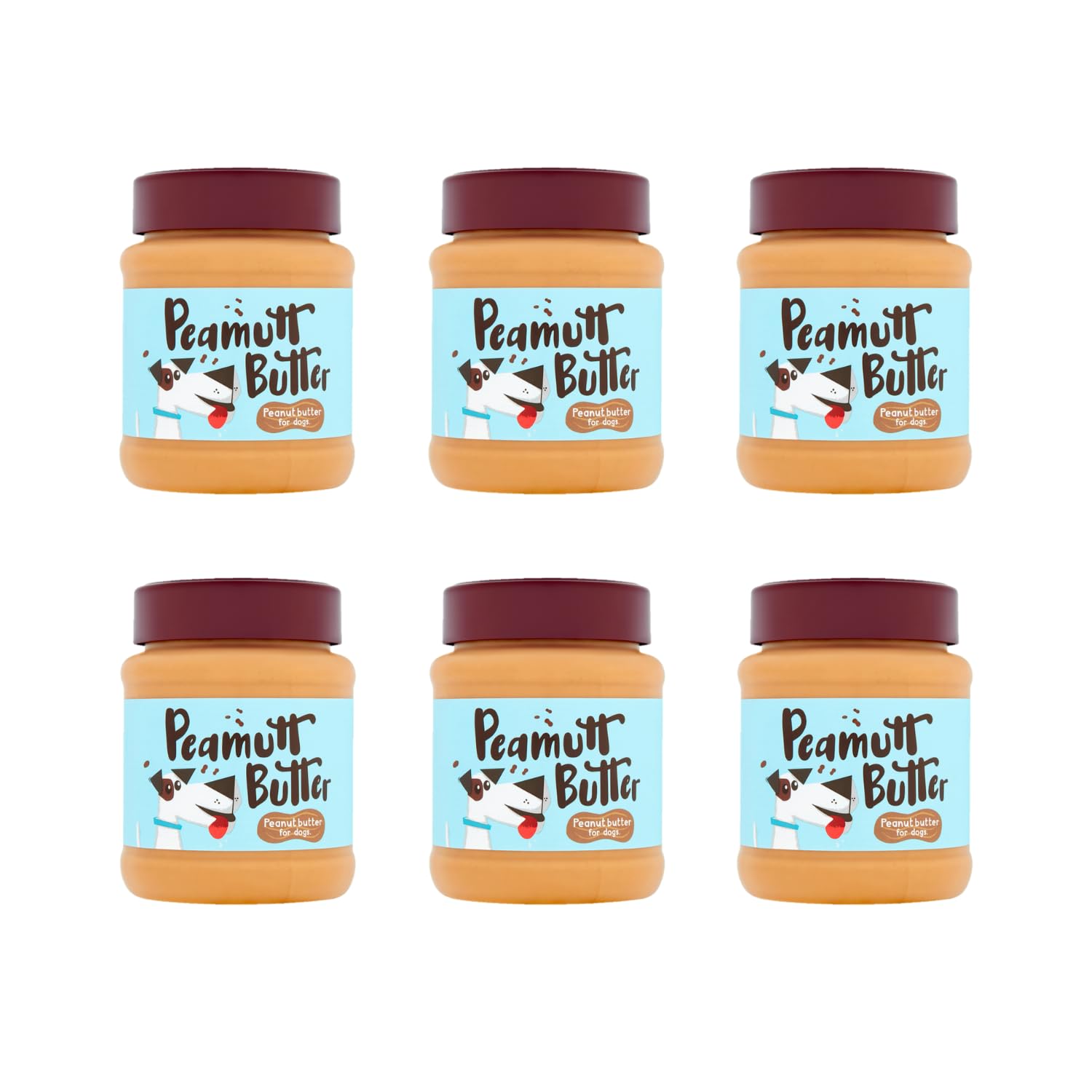 Peamutt Dog Peanut Butter | Peanut Butter Dog Treat | Formulated for Dogs | No Added Sugar and Salt | No Sweeteners | Dog Friendly Texture | Perfect Dog Treat,pack of 6