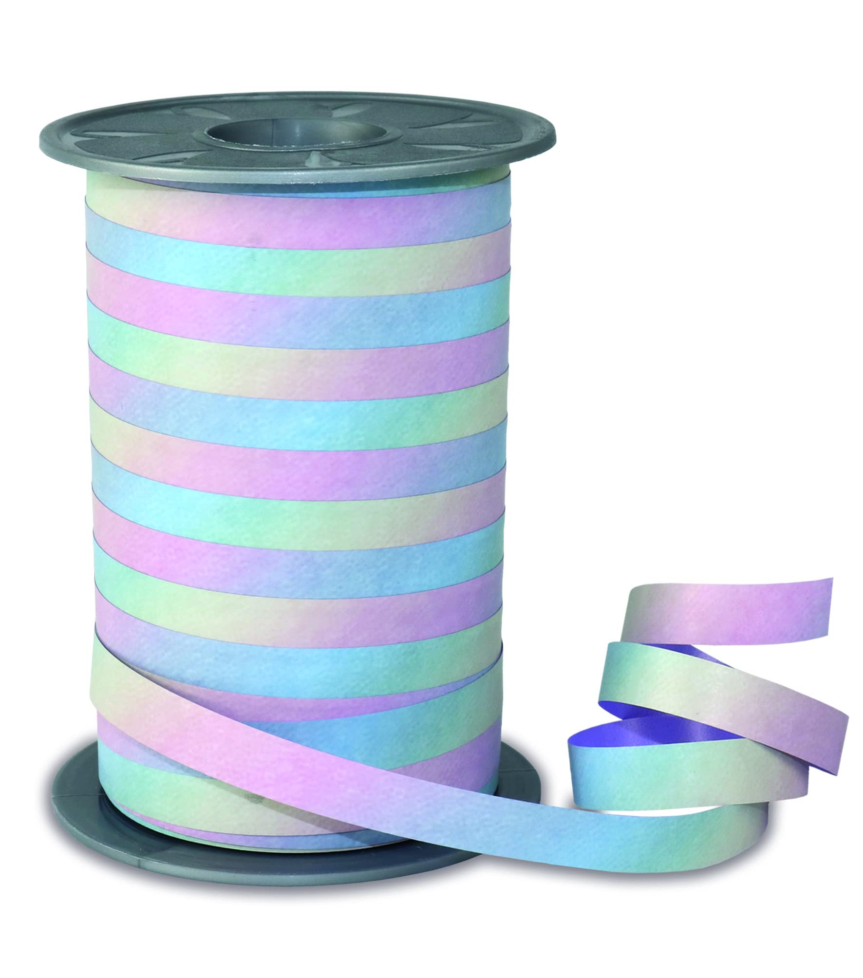 PRÄSENT Rainbow Curling Ribbon Pastell, 200 m Gifts Band for Wrapping and Decorating, 10 mm Width, Decorative Ribbon for Easter Decorations, Balloons, Baby Showers,... - Easy to Curl