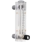 AUNMAS Water Flow Meter Panel Type Flowmeter, 0.2-2.0GPM 1-7LPM | 1/2in Male Thread and 1/4in Female Thread, Adjustable Knob Panel Mount Type Flowmeter, PVC Pipe, Outdoor Garden Hose Watering