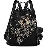 ALAZA Sacral Night Woman Witch on Moon Star Trips Hiking Camping Rucksack Pack for Women