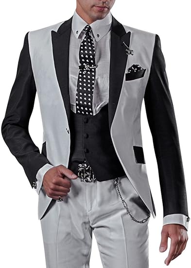 George Costume Homme Hommes Parti Costume 5 Pièces Veste Gilet Pantalon Cravate Carré De Poche 226