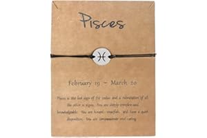 XUN Zhe Silver Zodiac Bracelet Constellation Sign Bracelet for Women.12 Astrology Horoscope Bracelet/Anklet Friendship Couple Jewelry with Card