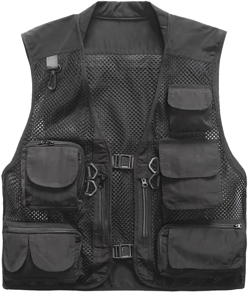 Marsway Outdoor Quick-Dry Fishing Vest Multi Pockets Mesh Vest Fishing Hunting Waistcoat Travel Photography Jackets