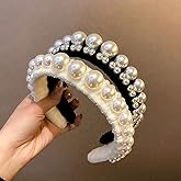 Wiwpar Headbands for Women Pearl Head Bands Hair Accessories No Slip Fashion Cute Headband for Women White