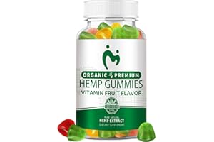 MOSRAY Organic Hemp Gummies High Strength for Pain, Sleep, Anxiety - Natural Hemp Oil Infused Gummy 80ct