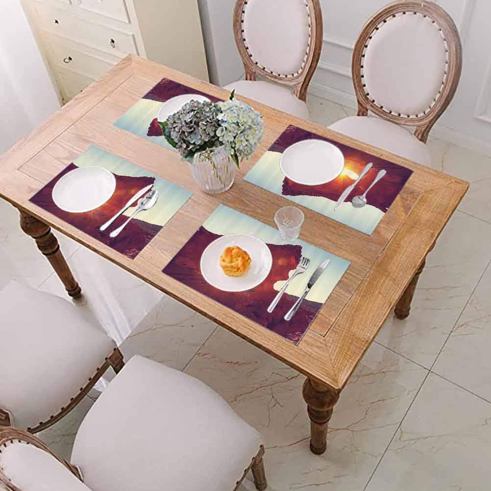 Washable Durable Placemats, House Decor Sun Reflections Over Ancient