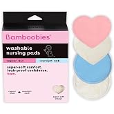 Bamboobies Nursing Pads for Breastfeeding, 2 Ultra Thin and 2 Overnight | Two in One Pack | Ultra Thin for Daytime and Heavy Overnight Pads for Night