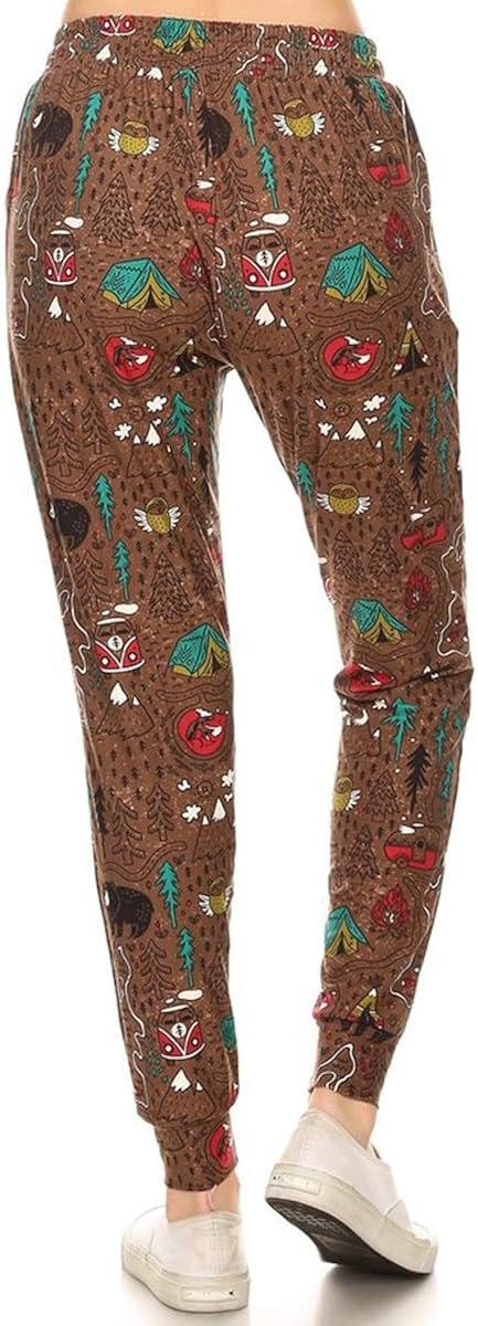 Leggings Depot Women's Printed Solid Activewear Jogger Track Cuff Sweatpants at  Women’s Clothing store