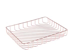 Fvstar Rose Gold File Organizer for Desk Letter Size Desk Paper Organizer Trays Large Capacity Metal File Organizer Paper Tray Wire Basket Bins for Office Desktop,12.5" x 9.4" x 1.9"